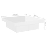 HKH Mesa de Centro em Derivados de em Madeira Brilhante - Branco