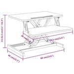 HKH Mesa Trabalho Ajustável X(13-41,5) Cm Aço/deriv. Madeira