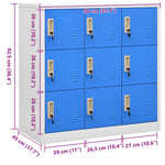 HKH Cacifo em Aço - Claro e - 90x45x92,5 Cm - Cinzento / Azul