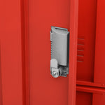 HKH Cacifo em Aço - Claro e - 90x45x92,5 Cm - Cinzento / Vermelho