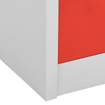 HKH Cacifo em Aço - Claro e - 90x45x92,5 Cm - Cinzento / Vermelho
