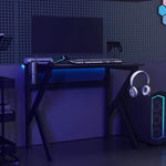 HKH Escritorio Gaming con Patas en Forma de K - Negro