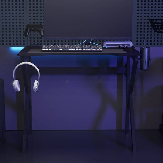 HKH Secretária de Gaming C/ Pernas em Forma de K - Preto