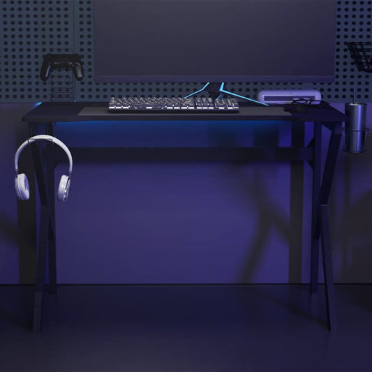 HKH Secretária de Gaming C/ Pernas em Forma de K - Preto