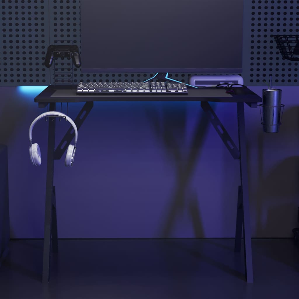 HKH Escritorio Gaming con Patas en Forma de Y - Negro