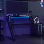 HKH Escritorio para juegos con patas en forma de Z - Negro
