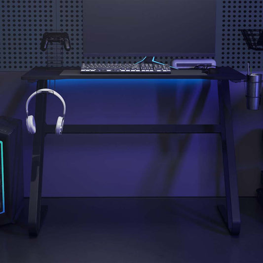 HKH Secretária de Gaming C/ Pernas em Forma de Zz - Preto