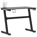 HKH Escritorio Gaming C/ Luces Led Forma de Z - Negro