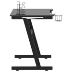 HKH Escritorio Gaming C/ Luces Led Forma de Z - Negro