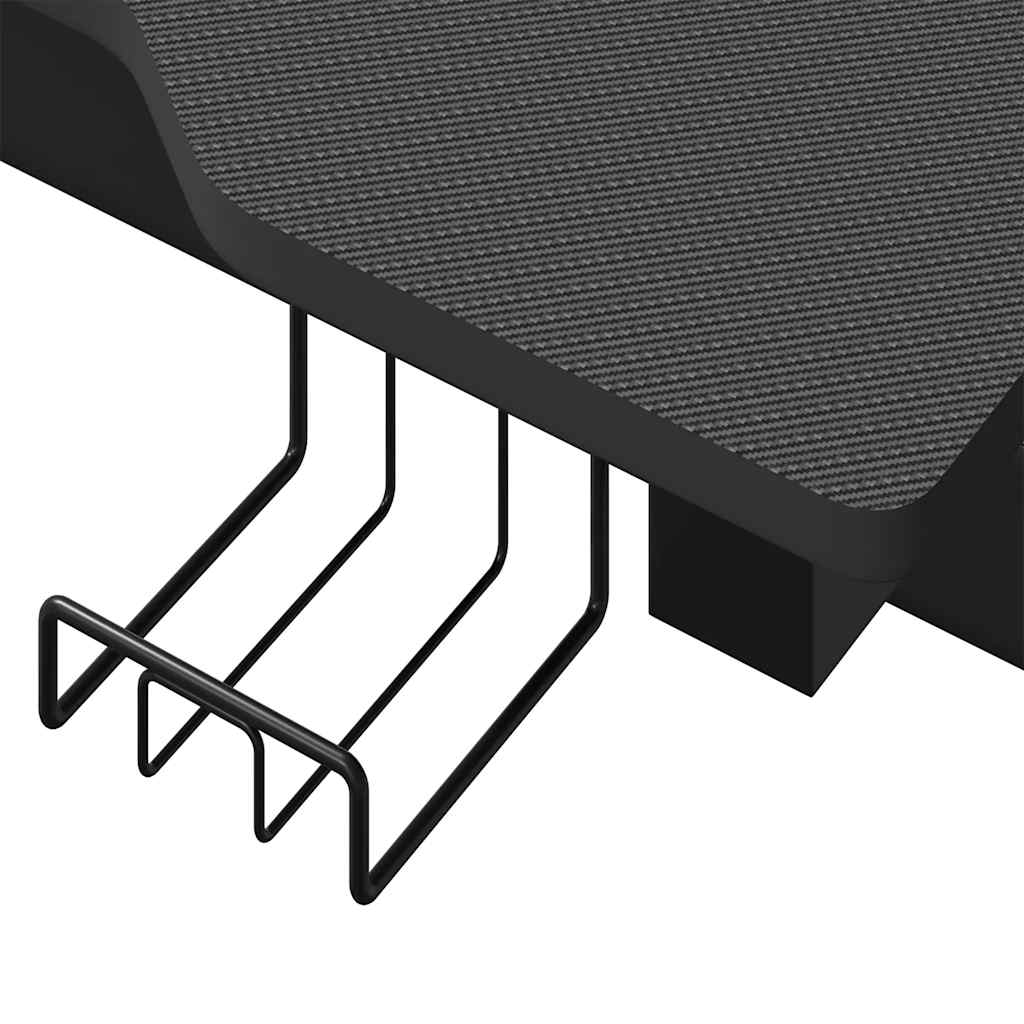 HKH Escritorio Gaming C/ Luces Led Forma de Z - Negro