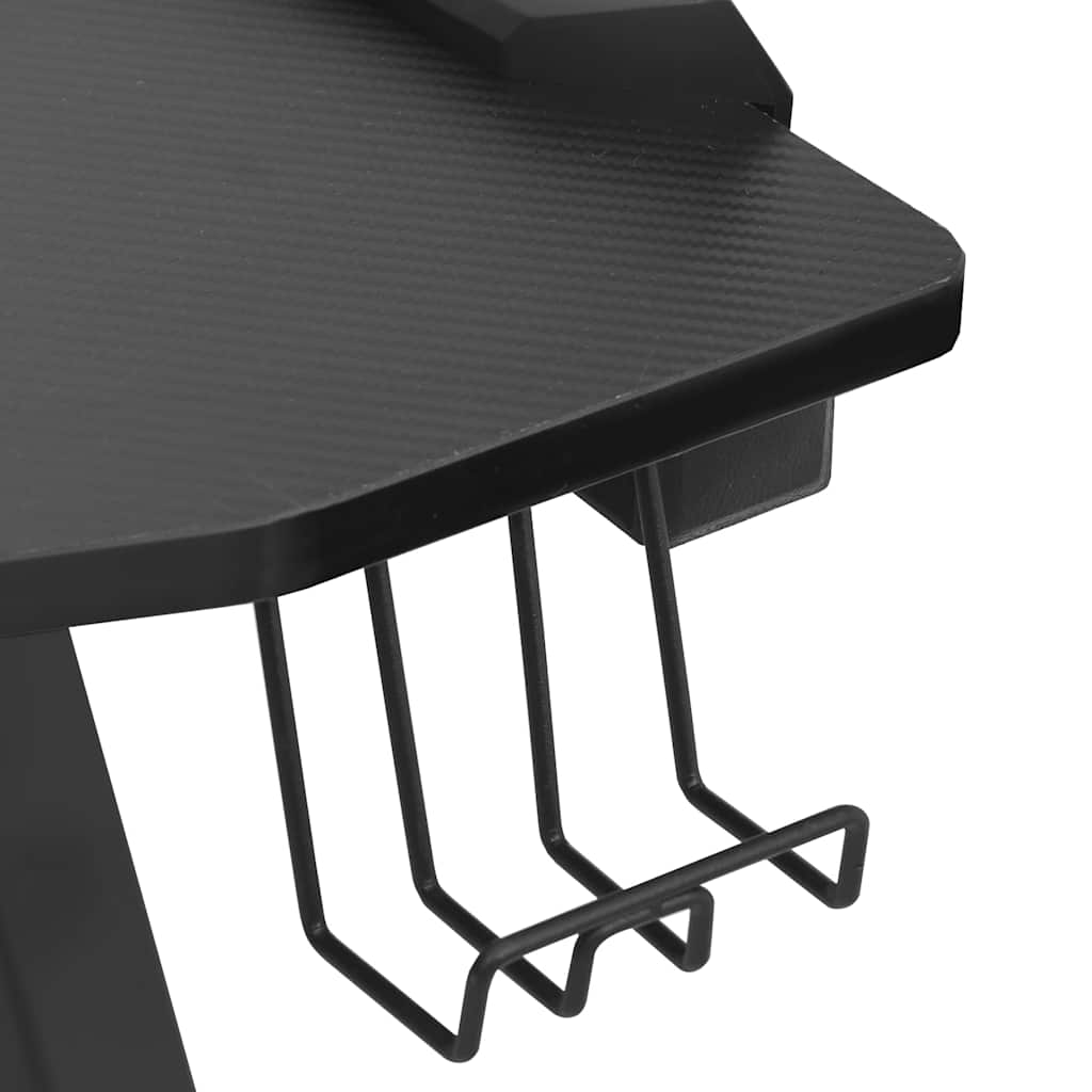 HKH Escritorio Gaming C/ Luces Led Forma Y - Negro