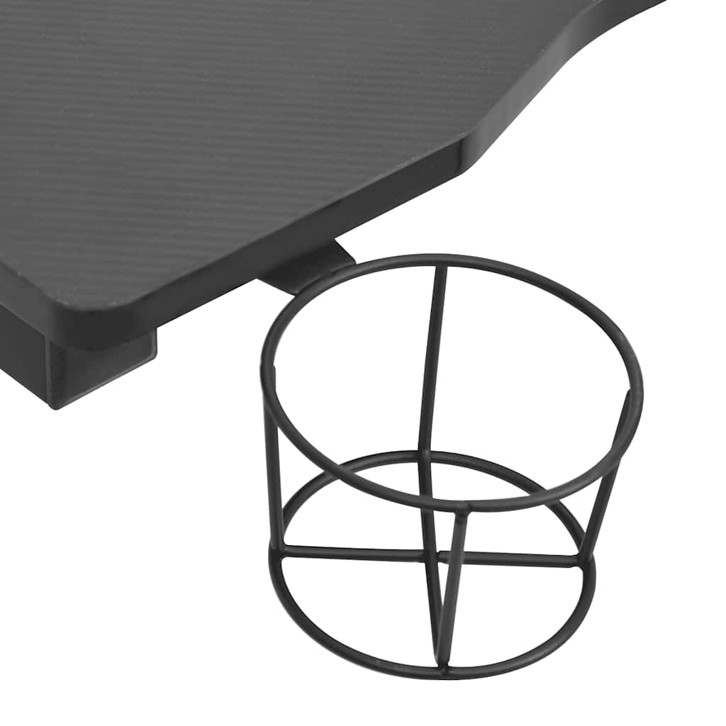 HKH Escritorio Gaming C/ Luces Led Forma Y - Negro