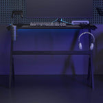 HKH Escritorio Gaming C/ Luces Led Forma Y - Negro