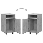 Mueble auxiliar con ruedas HKH de cemento - 33x38x60cm - Gris