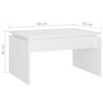HKH Mesa de Centro em Derivados de em Madeira - Branco