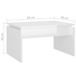HKH Mesa de Centro em Derivados em Madeira Brilhante - Branco