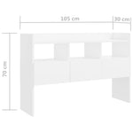 HKH Aparador Rústico em Madeira Processada 105 X 30 X 70 Cm - Branco