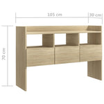 Aparador rústico HKH en madera procesada 105 x 30 x 70 cm - Roble Sonoma