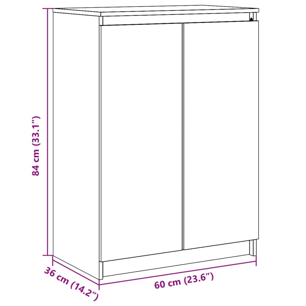 HKH Aparador Pinho Maciço em Pinho Maciço 60 X 36 X 84 Cm - Branco