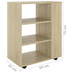Mueble con ruedas HKH en roble Sonoma - 60x35x75 cm