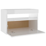 HKH Conjunto de 2 Mesas de Cabeceira com Luzes Led - Branco Brilhante