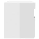 HKH Conjunto de 2 Mesas de Cabeceira com Luzes Led - Branco Brilhante