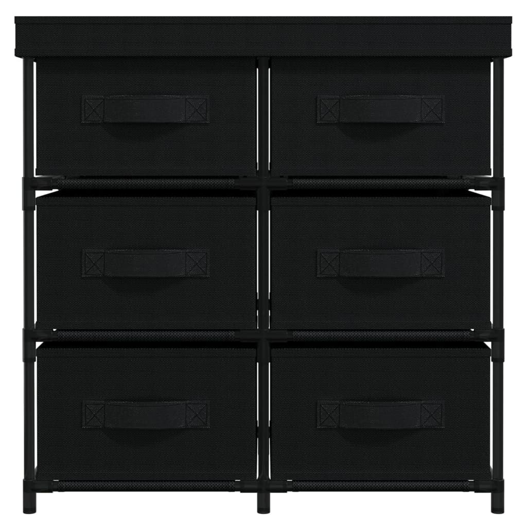 Armario de Almacenamiento HKH con 6 Cajones de Acero - 55x29x55 cm - Negro