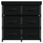HKH Armário de Arrumação com 6 Gavetas em Aço - 55x29x55 Cm - Preto