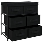 HKH Armário de Arrumação com 6 Gavetas em Aço - 55x29x55 Cm - Preto