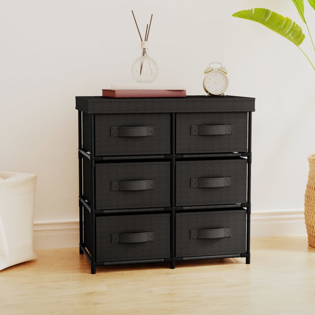 Armario de Almacenamiento HKH con 6 Cajones de Acero - 55x29x55 cm - Negro