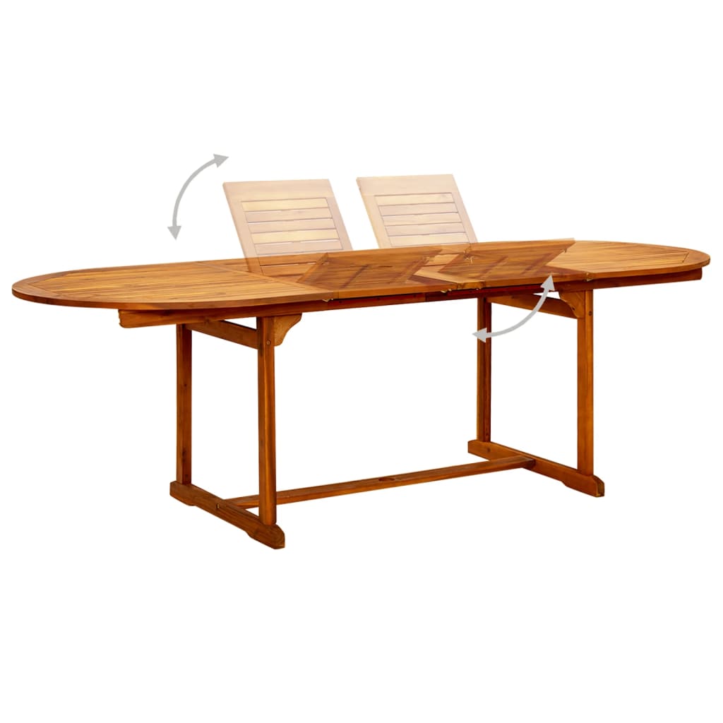 HKH Mesa de Jantar P/ Jardim (160-240)x Acácia Maciça - Marrom