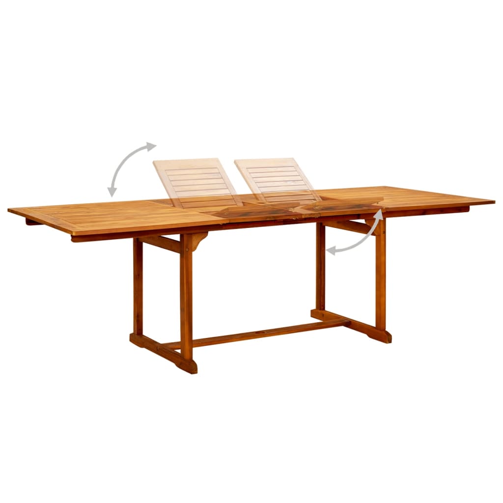 HKH Mesa de Jantar P/ Jardim (160-240)x Acácia Maciça - Marrom