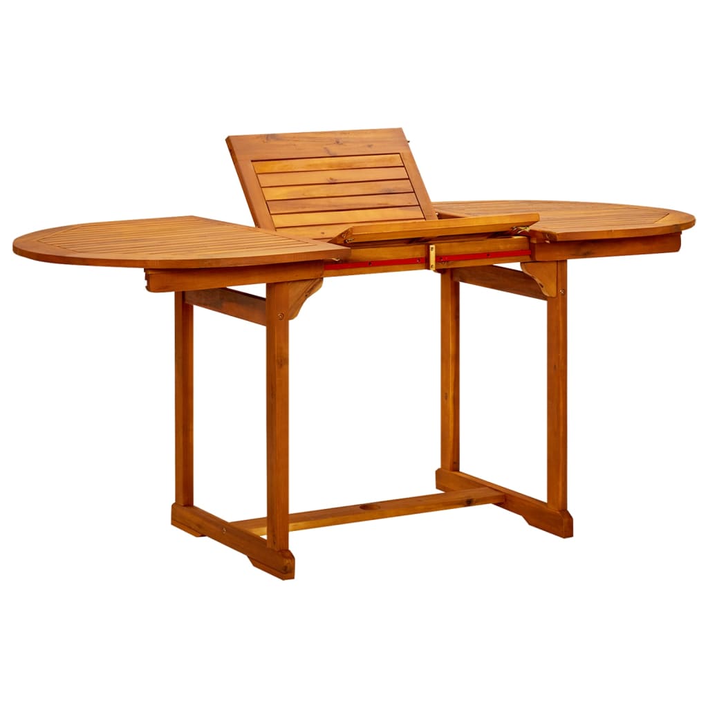 HKH Mesa de Jantar P/ Jardim (120-170)x Acácia Maciça - Marrom