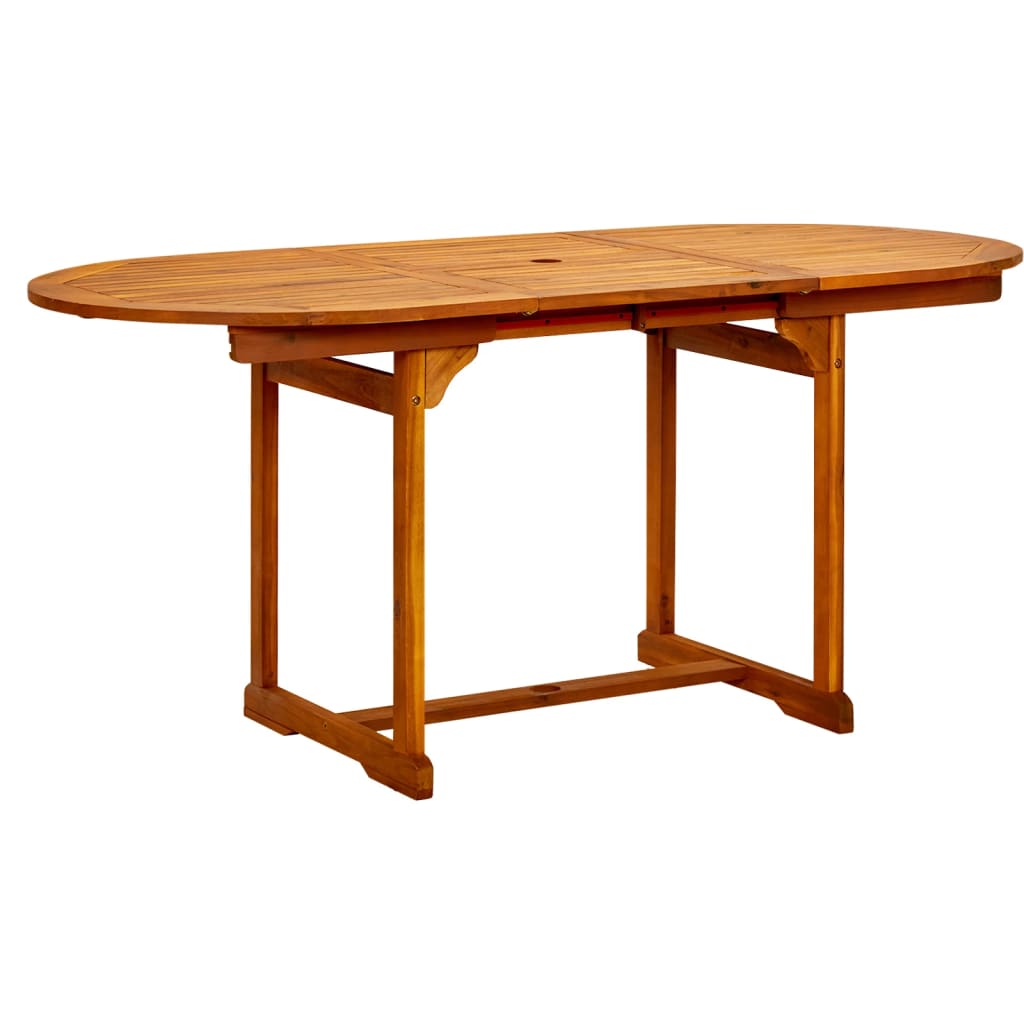 HKH Mesa de Jantar P/ Jardim (120-170)x Acácia Maciça - Marrom