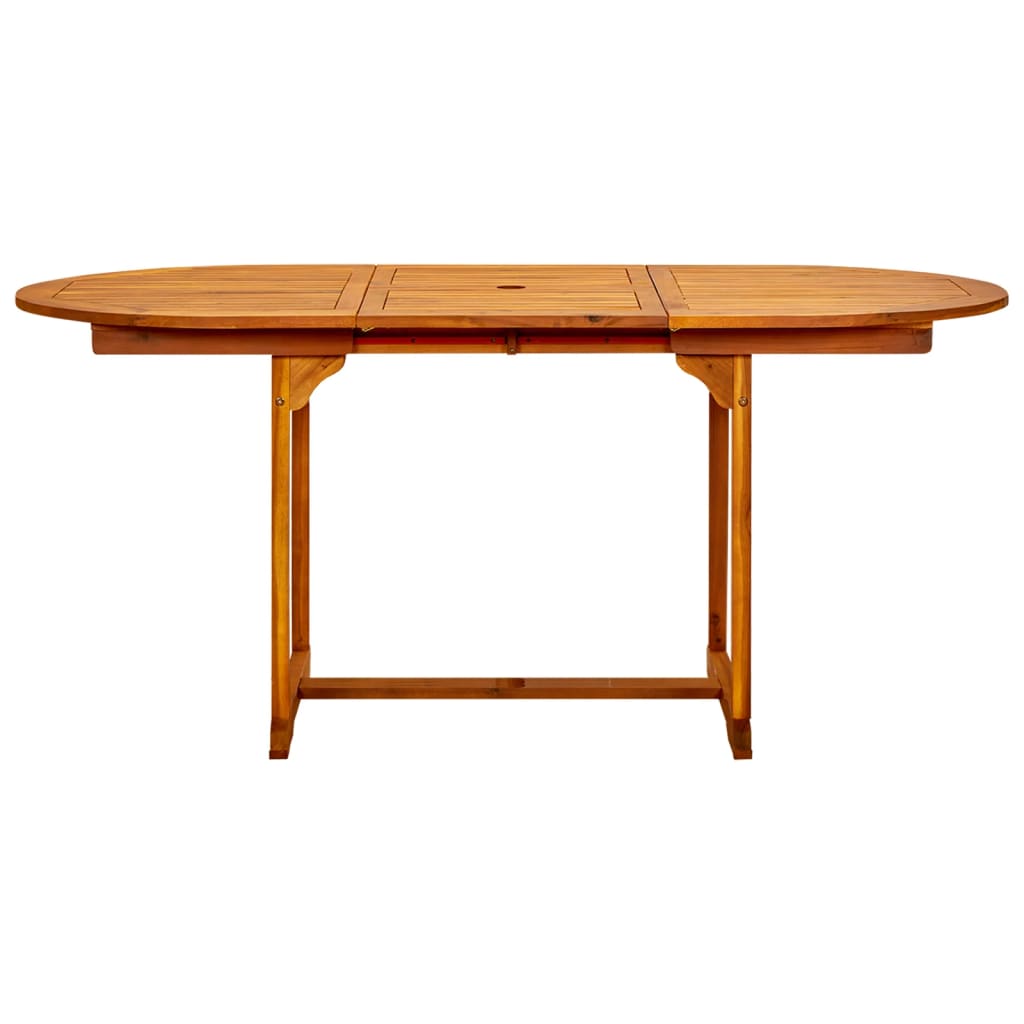 HKH Mesa de Jantar P/ Jardim (120-170)x Acácia Maciça - Marrom