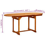 HKH Mesa de Jantar P/ Jardim (120-170)x Acácia Maciça - Marrom