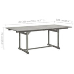HKH Mesa de Jantar P/ Jardim (150-200)x Acácia Maciça - Cinzento