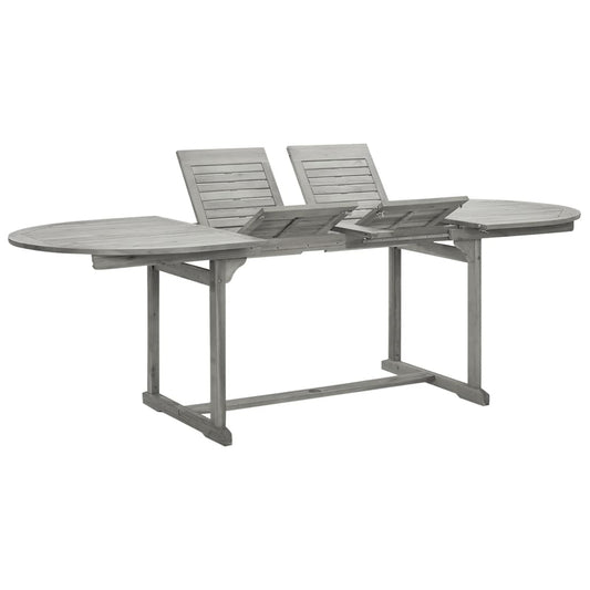 HKH Mesa de Jantar P/ Jardim (160-240)x Acácia Maciça - Cinzento