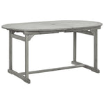 HKH Mesa de Jantar P/ Jardim (160-240)x Acácia Maciça - Cinzento