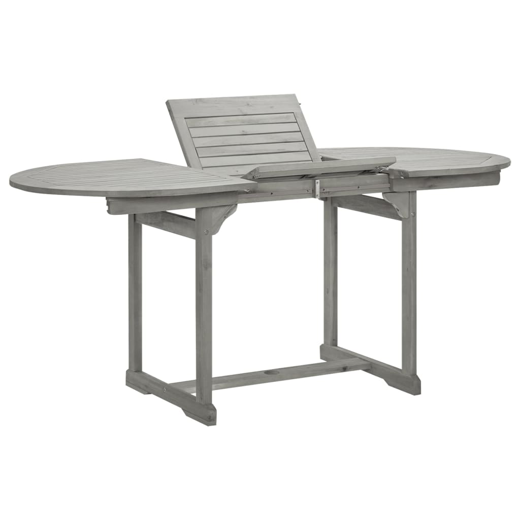 HKH Mesa de Jantar P/ Jardim (120-170)x Acácia Maciça - Cinzento