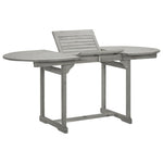 HKH Mesa de Jantar P/ Jardim (120-170)x Acácia Maciça - Cinzento