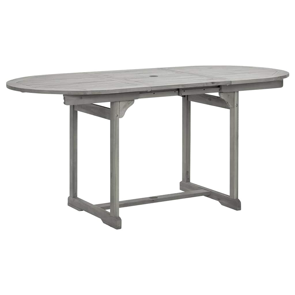 HKH Mesa de Jantar P/ Jardim (120-170)x Acácia Maciça - Cinzento