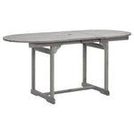 HKH Mesa de Jantar P/ Jardim (120-170)x Acácia Maciça - Cinzento