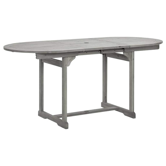 HKH Mesa de Jantar P/ Jardim (120-170)x Acácia Maciça - Cinzento