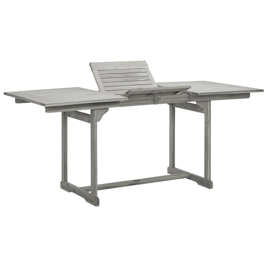HKH Mesa de Jantar P/ Jardim (120-170)x Acácia Maciça - Cinzento
