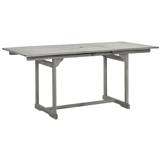 HKH Mesa de Jantar P/ Jardim (120-170)x Acácia Maciça - Cinzento