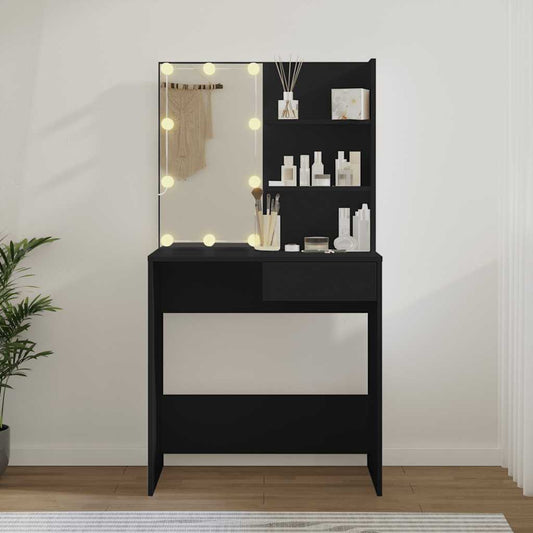 HKH Toucador com Luzes LED - 74,5x40x141 Cm - Preto
