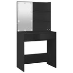 Tocador HKH con luces LED - 74,5x40x141 cm - Negro