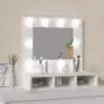 HKH Armario con Espejo y Luces LED - 60x31,5x62 Cm - Blanco