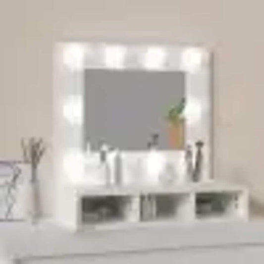HKH Armário Espelhado com Luzes LED - 60x31,5x62 Cm - Branco